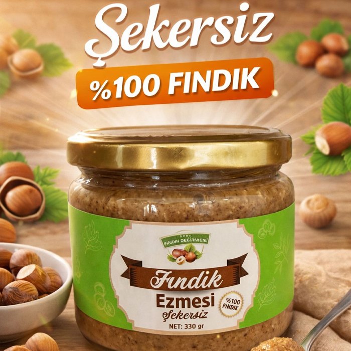 Şekersiz fındık ezmesi kavanozu