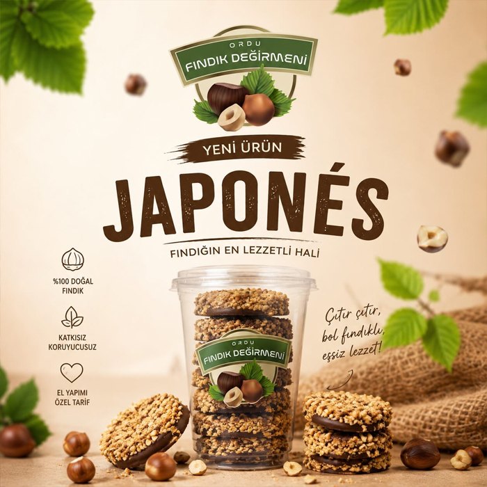 Japonés — fındıklı çıtır atıştırmalık